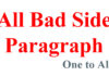 All Bad Side Paragraph | One to All All Bad Side Paragraph | One to All