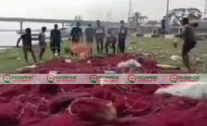 পটুয়াখলীতে ২ লাখ মিটার ঘন জাল উদ্ধার।