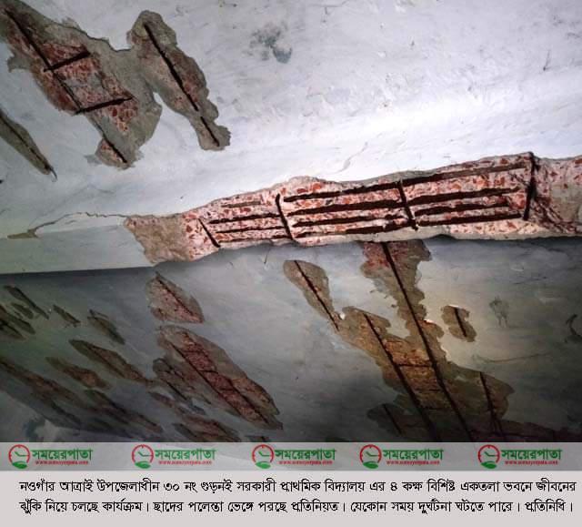 ছাদ ভেঙ্গে ঝুঁকিতে বিদ্যালয়