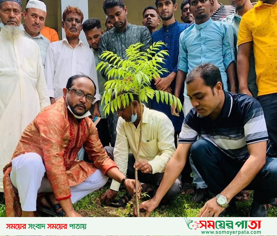 শ্রীপুরে শোকাবহ আগষ্ট উপলক্ষে বিদ্যালয়ে বৃক্ষরোপণ কর্মসূচি