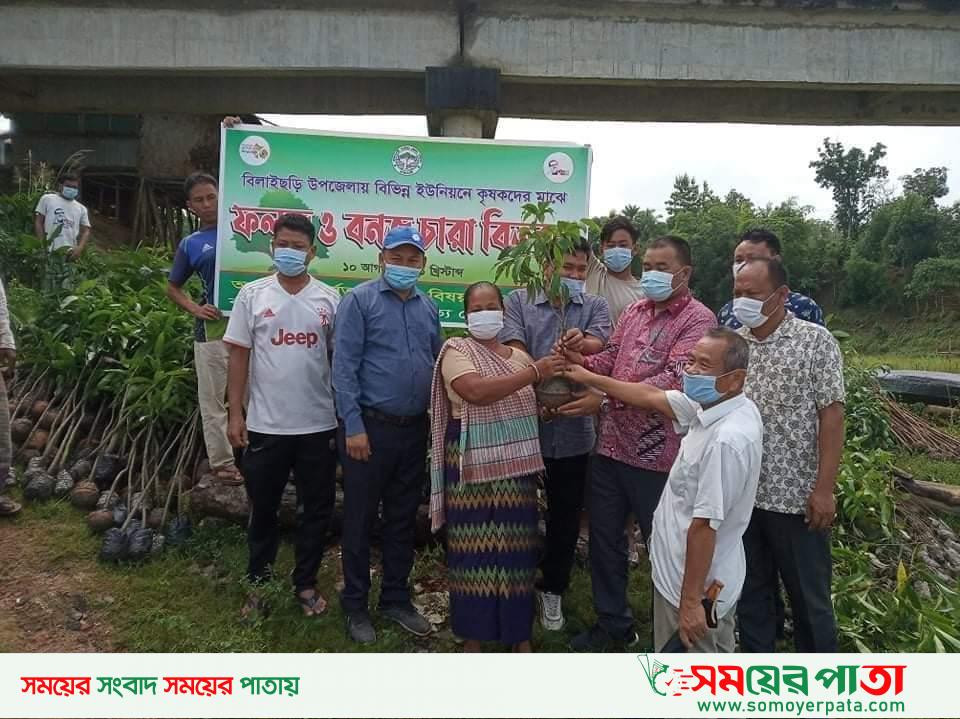 বিলাইছড়িতে জেলা পরিষদের চারা বিতরণ করলেন রেমলিয়ানা পাংখোয়া
