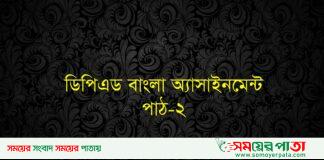ডিপিএড বাংলা অ্যাসাইমেন্ট (পাঠ-২)