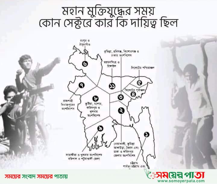মহান মুক্তিযুদ্ধের সময় কোন সেক্টরে কার কি দায়িত্ব ছিল।